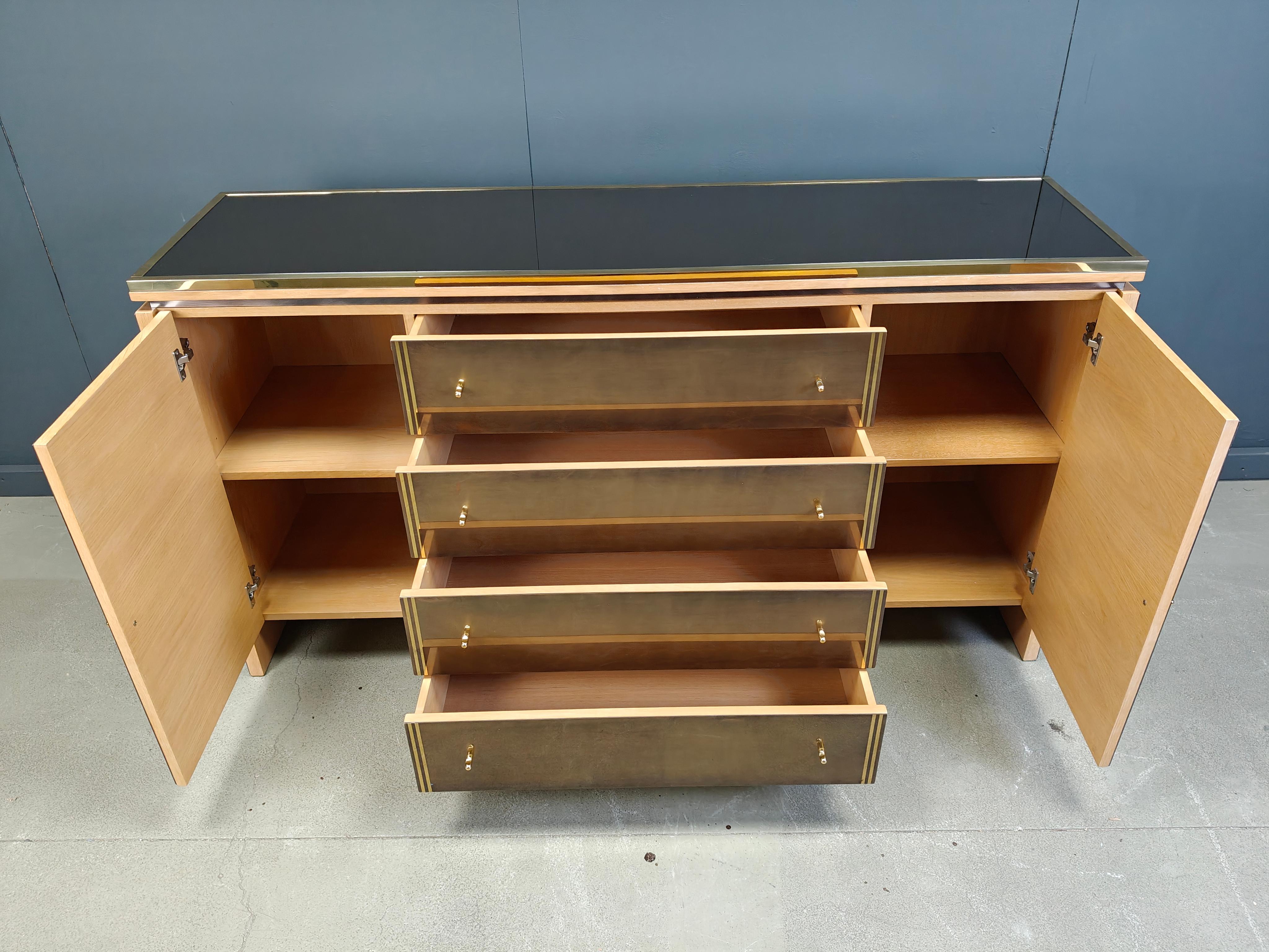 Crédence vintage en laiton par Belgochrom/dewulf selection, 1980 en vente 1