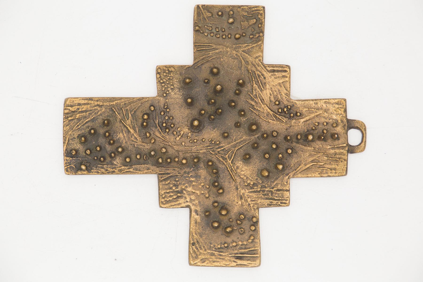 Mid-Century Modern Vintage Brass Cross for Galleria Sestante by Arnaldo Pomodoro and Giò Pomodoro