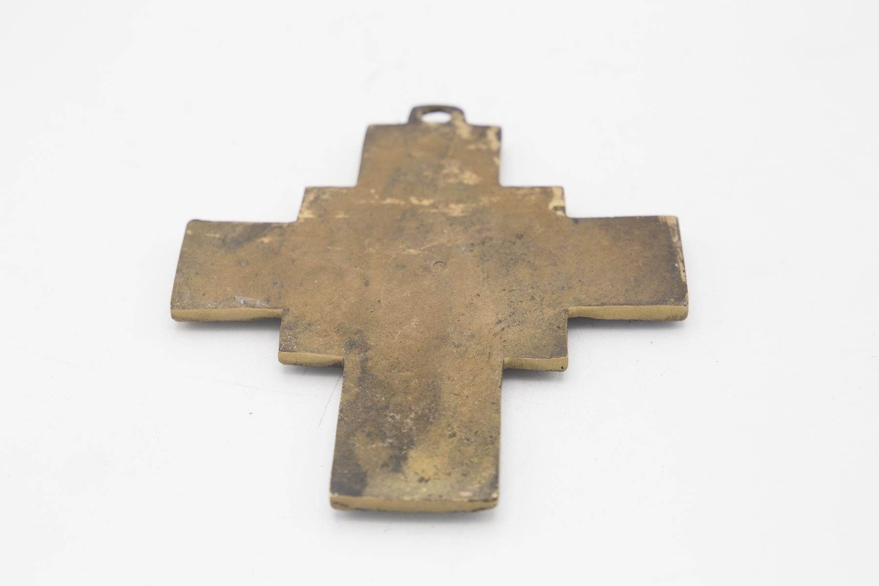 Vintage Brass Cross for Galleria Sestante by Arnaldo Pomodoro and Giò Pomodoro 2