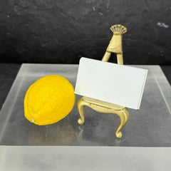 Vintage Brass Crown Business Card Holder Stand