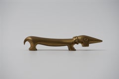 Vintage Brass Dachshund Bottle Opener by Walter Bosse for Herta Baller, 1950s