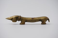 Vintage Brass Dachshund Bottle Opener by Walter Bosse for Herta Baller, 1950s