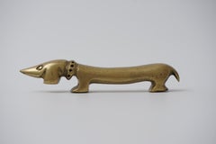Vintage Brass Dachshund Bottle Opener by Walter Bosse for Herta Baller, 1950s