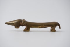 Vintage Brass Dachshund Bottle Opener by Walter Bosse for Herta Baller, 1950s