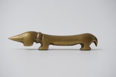 Vintage Brass Dachshund Bottle Opener by Walter Bosse for Herta Baller, 1950s