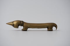 Vintage Brass Dachshund Bottle Opener by Walter Bosse for Herta Baller, 1950s