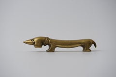 Vintage Brass Dachshund Bottle Opener by Walter Bosse for Herta Baller, 1950s
