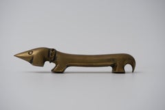 Vintage Brass Dachshund Bottle Opener by Walter Bosse for Herta Baller, 1950s
