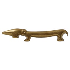 Vintage Brass Dachshund Bottle Opener by Walter Bosse for Herta Baller, 1950s