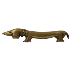 Vintage Brass Dachshund Bottle Opener by Walter Bosse for Herta Baller, 1950s