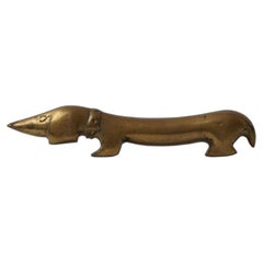 Vintage Brass Dachshund Bottle Opener by Walter Bosse for Herta Baller, 1950s