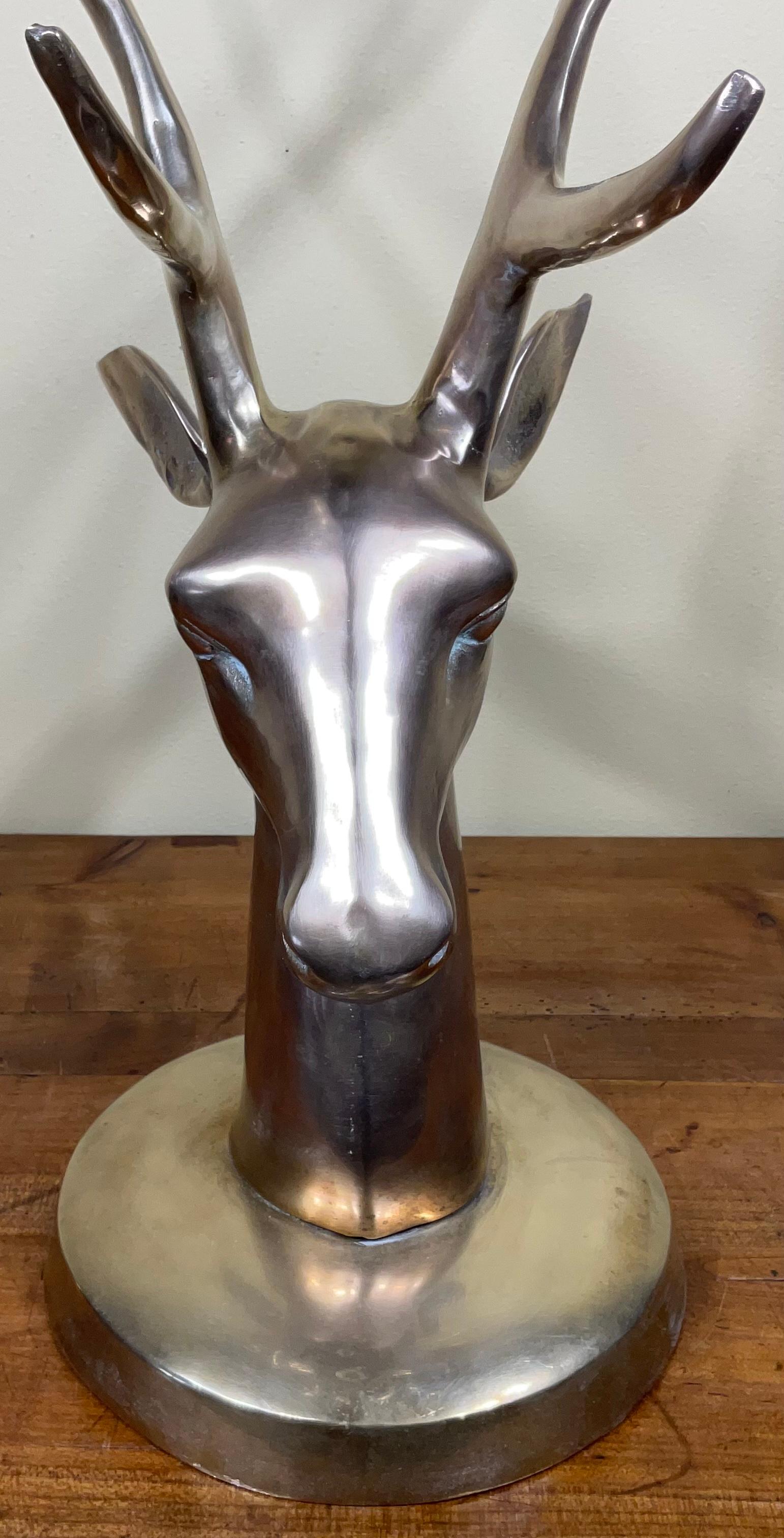 Vintage Brass Deer Head For Sale 1