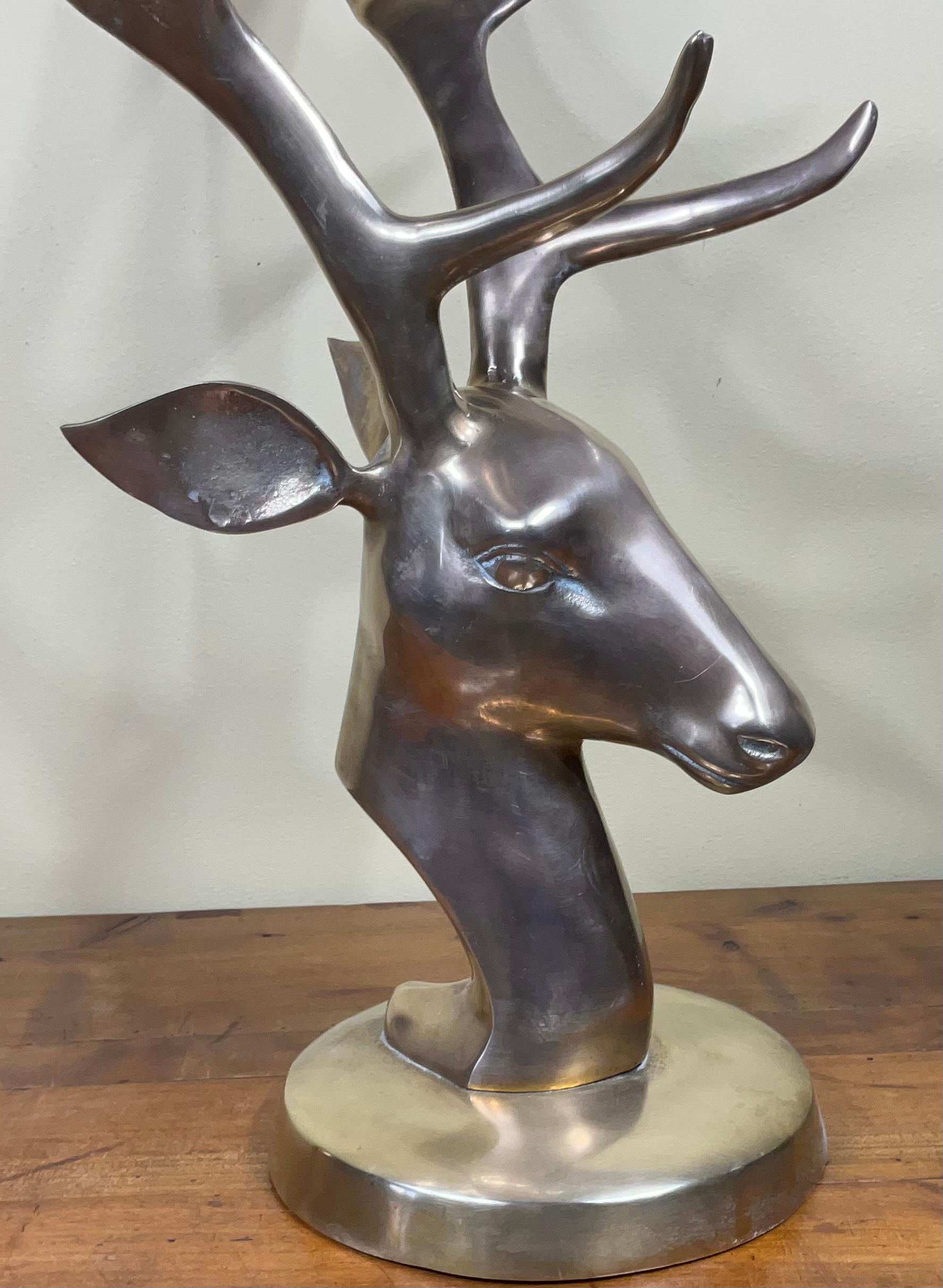 Vintage Brass Deer Head For Sale 3