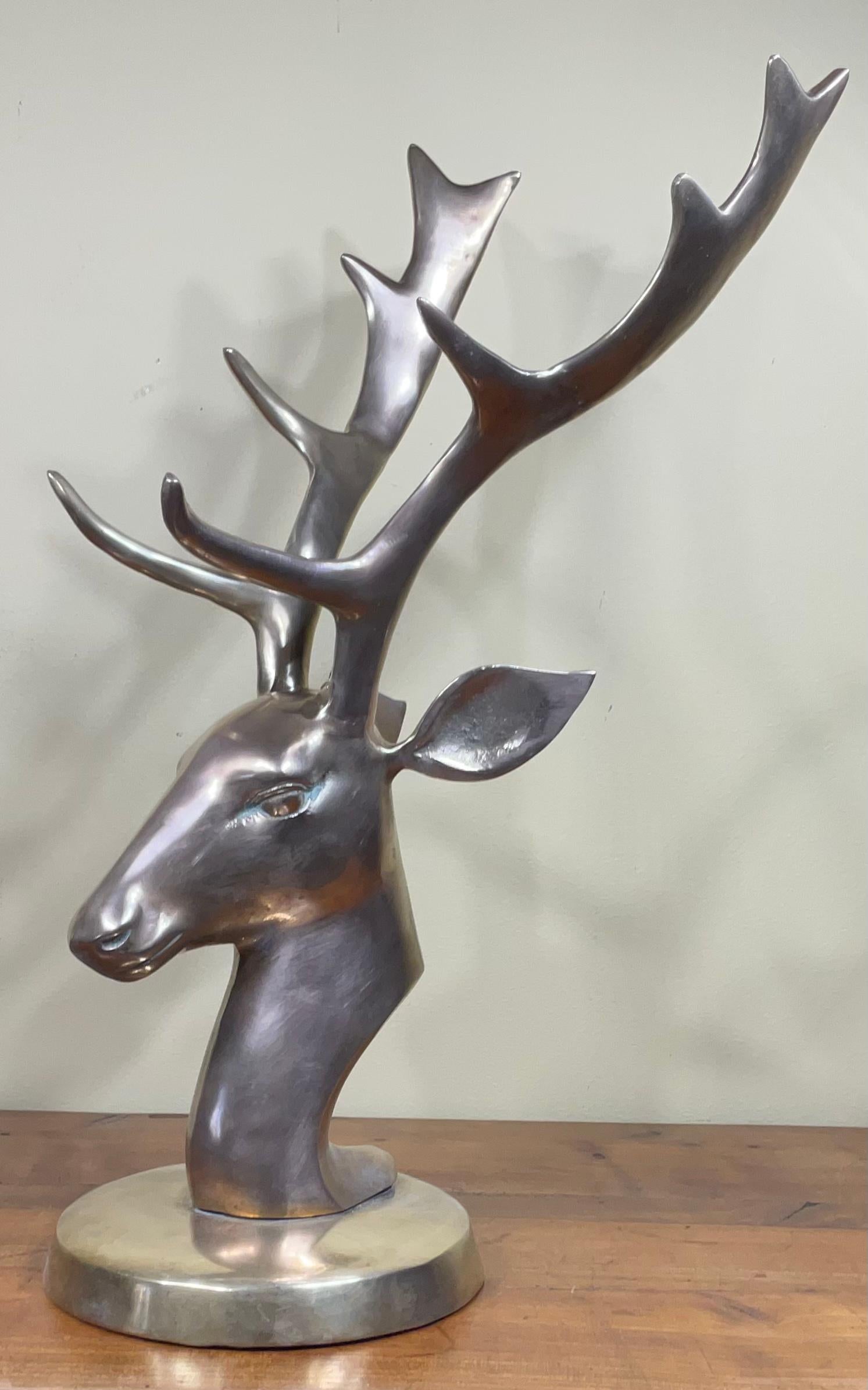 Vintage Brass Deer Head For Sale 4