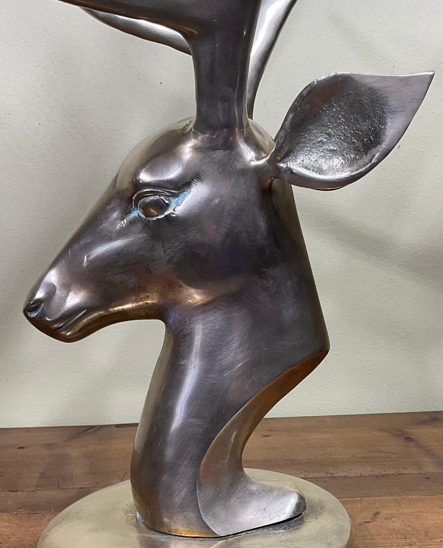Vintage Brass Deer Head For Sale 5