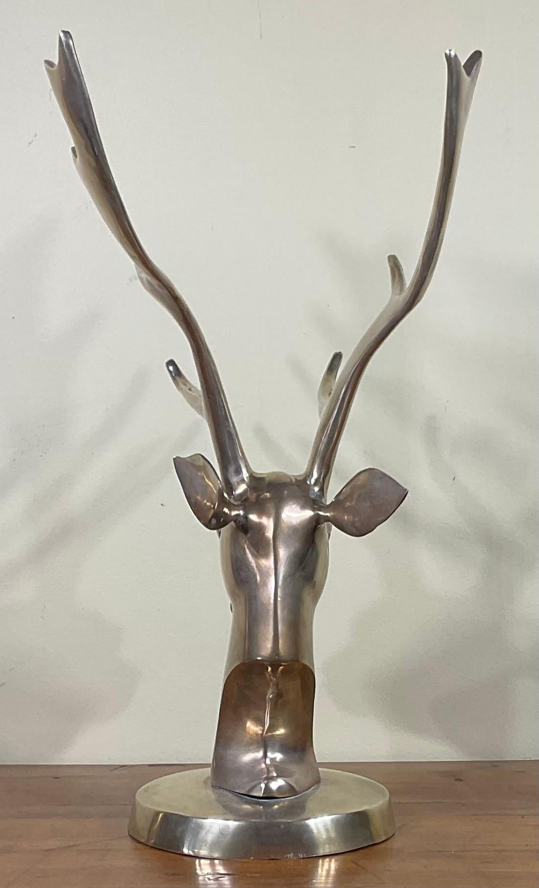 large brass deer head