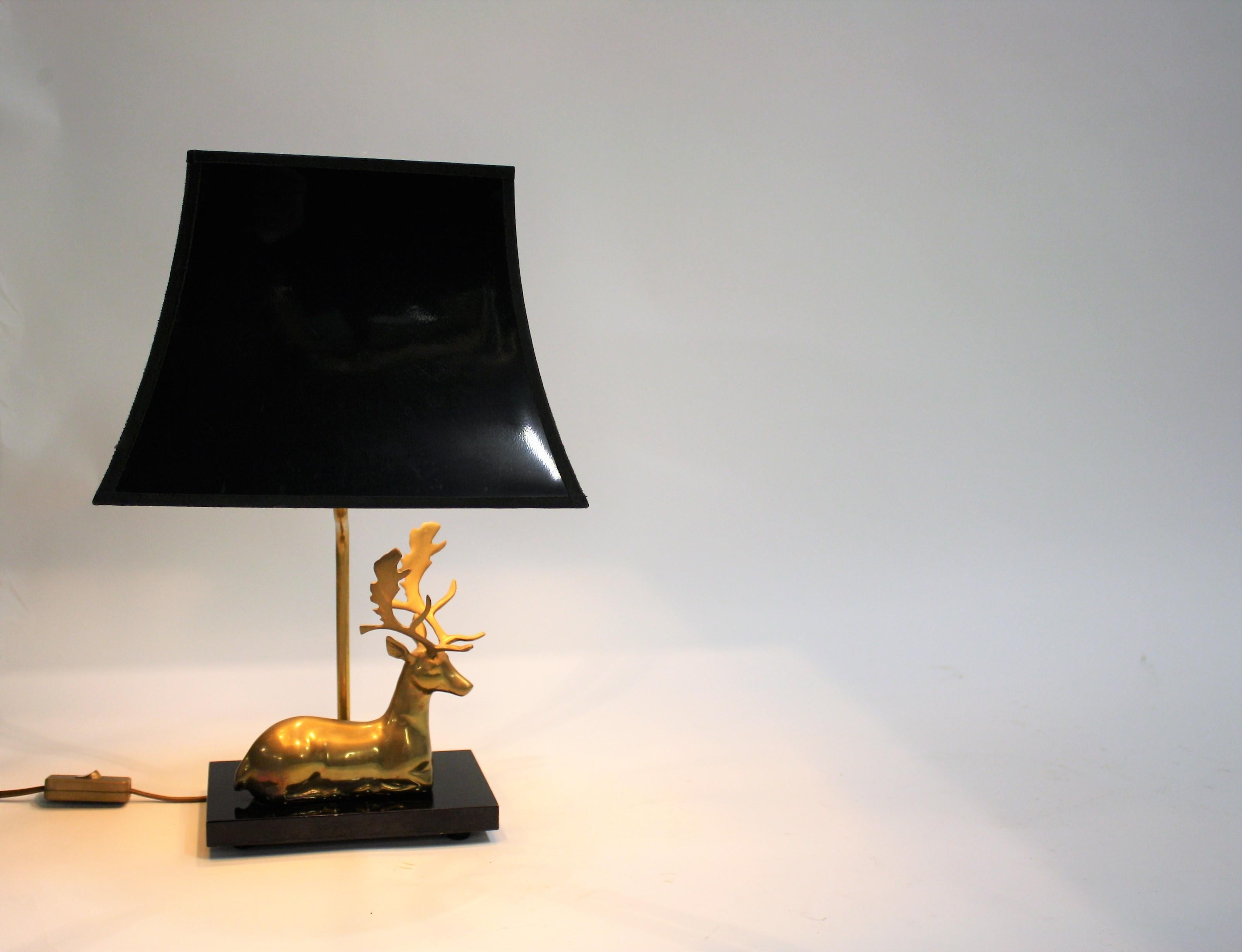 Vintage Brass Deer Table Lamp, 1970s In Excellent Condition In HEVERLEE, BE