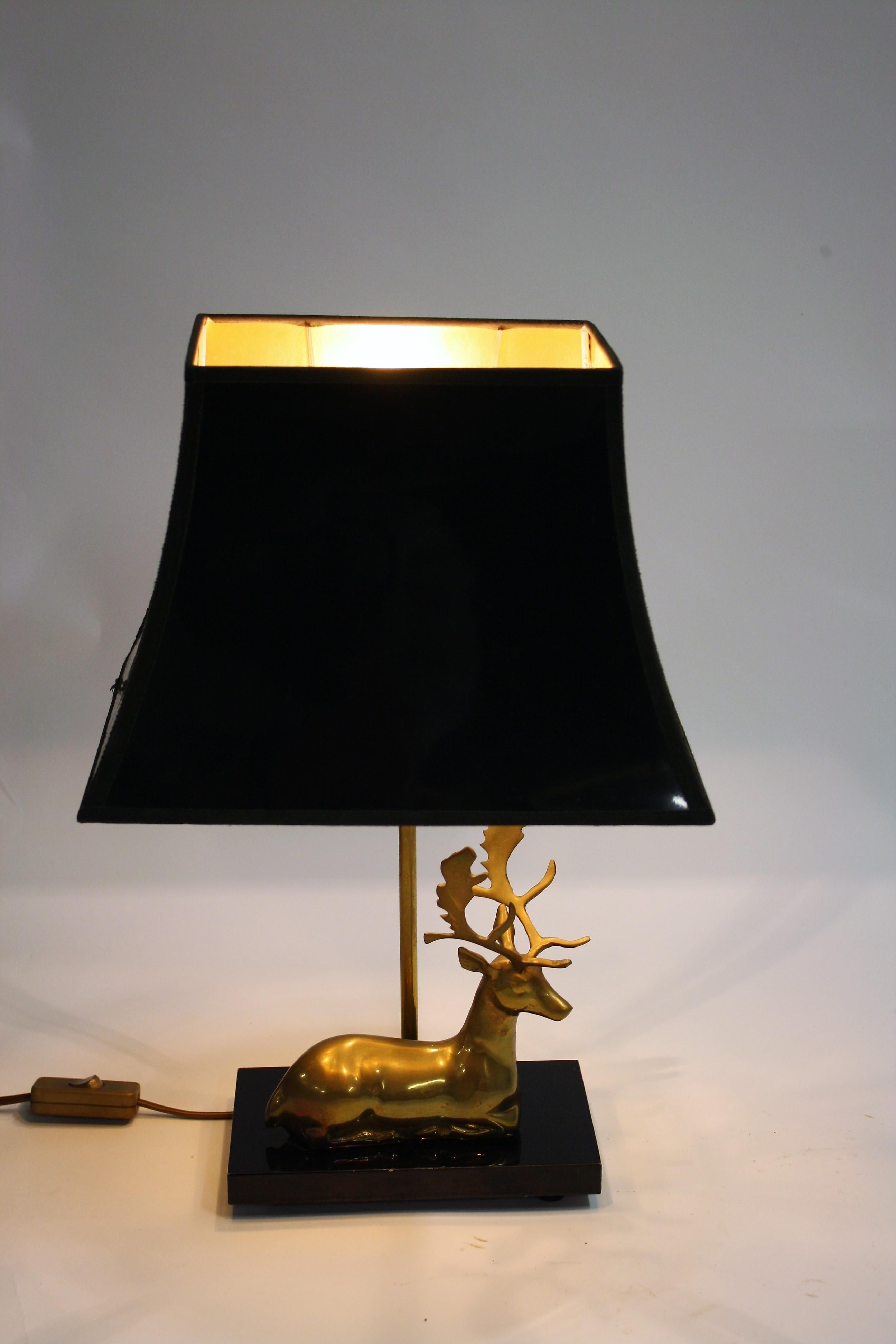 Late 20th Century Vintage Brass Deer Table Lamp, 1970s