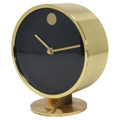 Vintage Brass Desk Clock by Nathan George Horwitt for Howard Miller