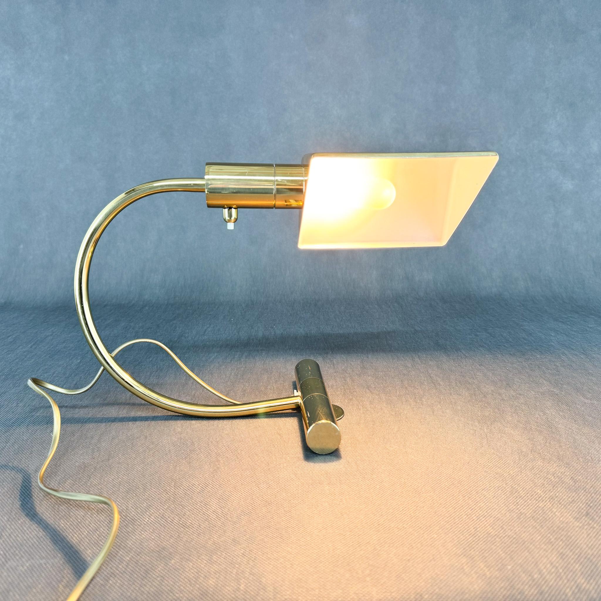 Belgian Vintage Brass Desk Lamp, 1970's For Sale