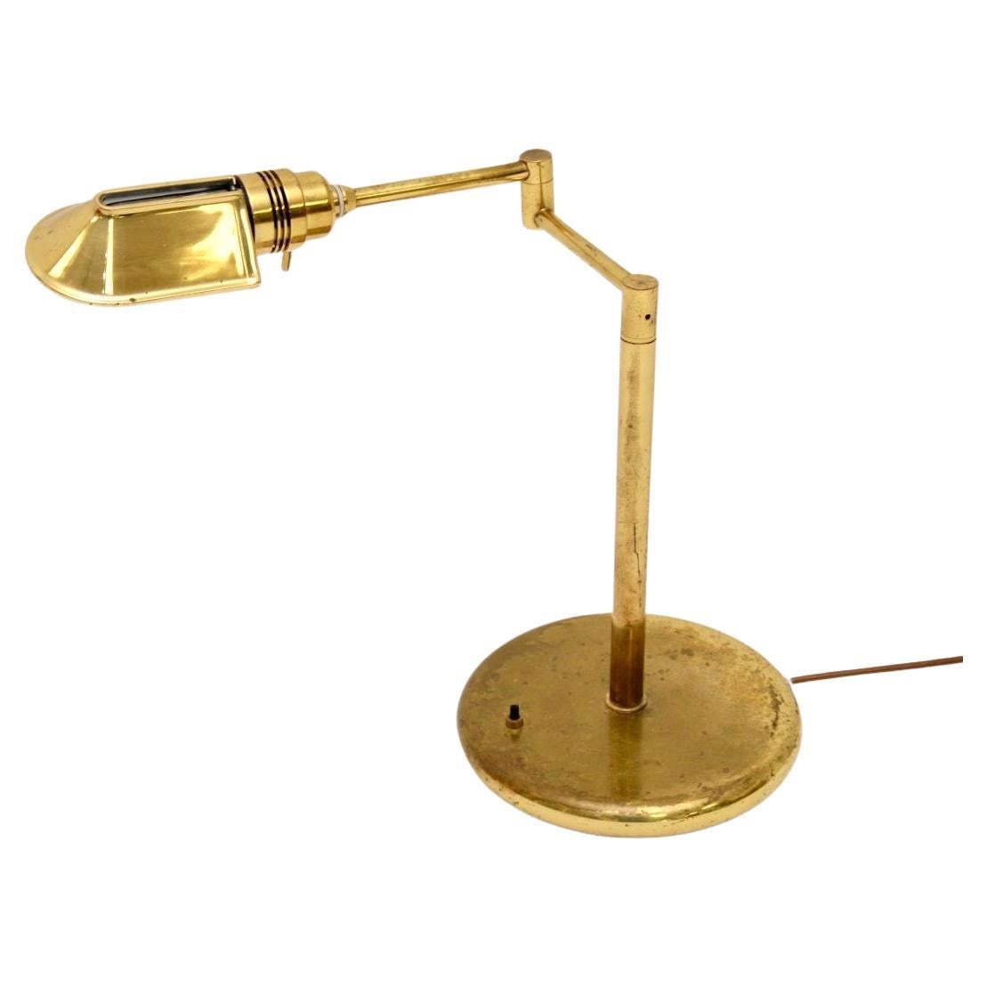 Vintage Brass Desk Lamp For Sale