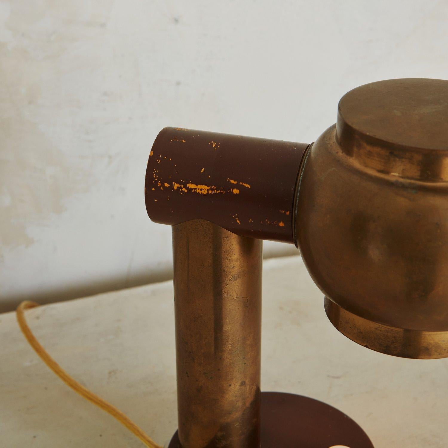 Mid-Century Modern Vintage Brass Desk Lamp, France 20th Century