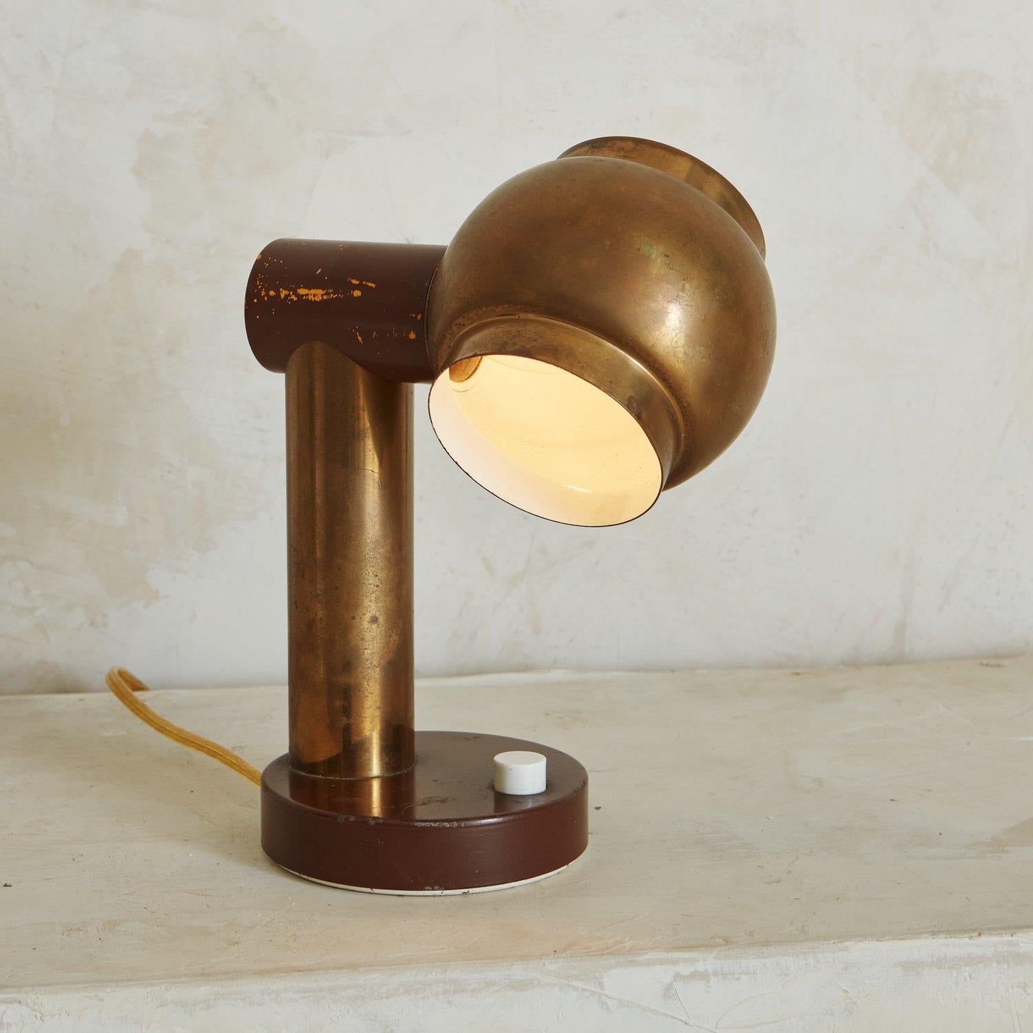 Vintage Brass Desk Lamp, France 20th Century In Good Condition In Chicago, IL