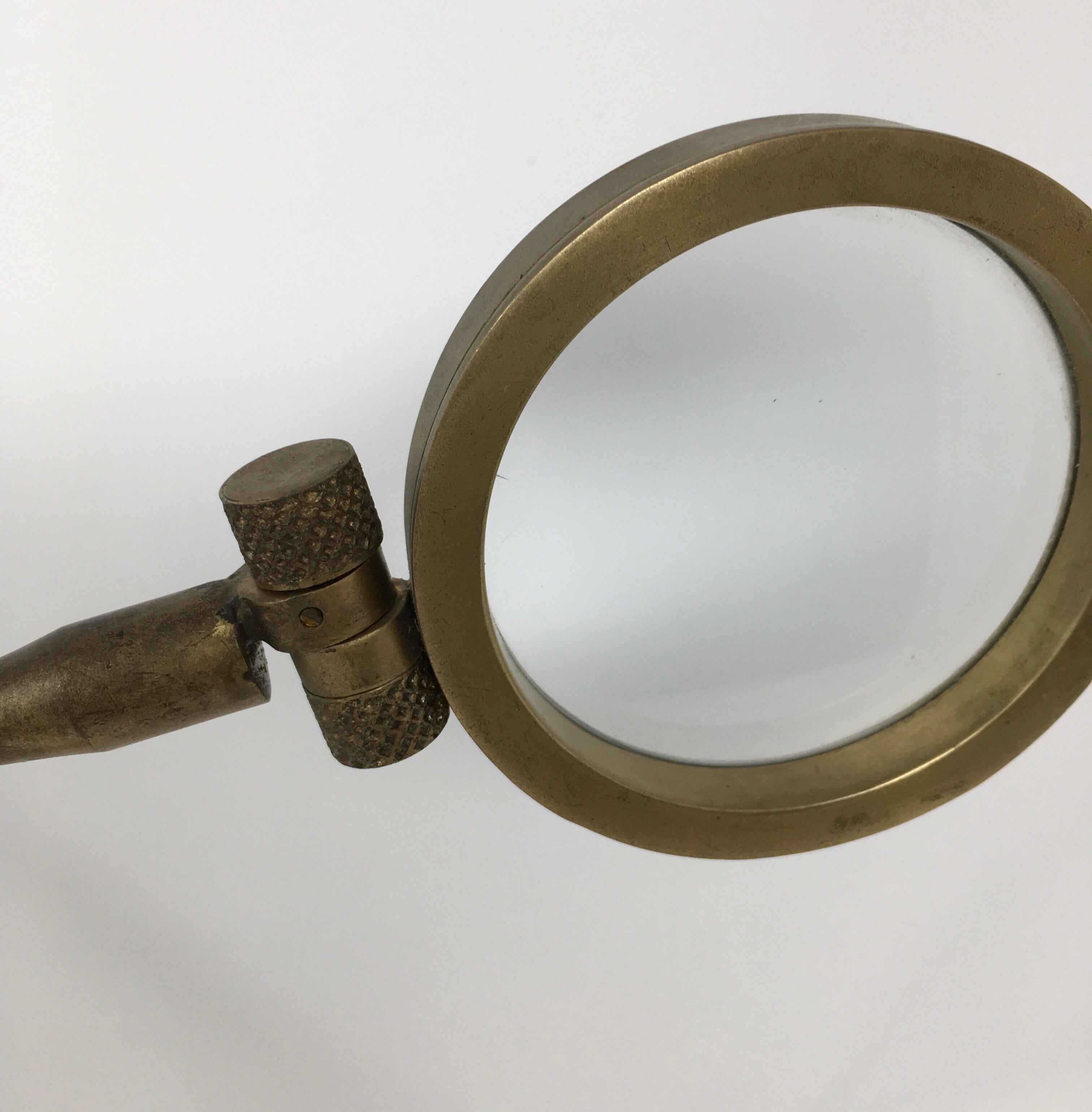 Vintage Brass Desktop Adjustable Magnifying Glass 5