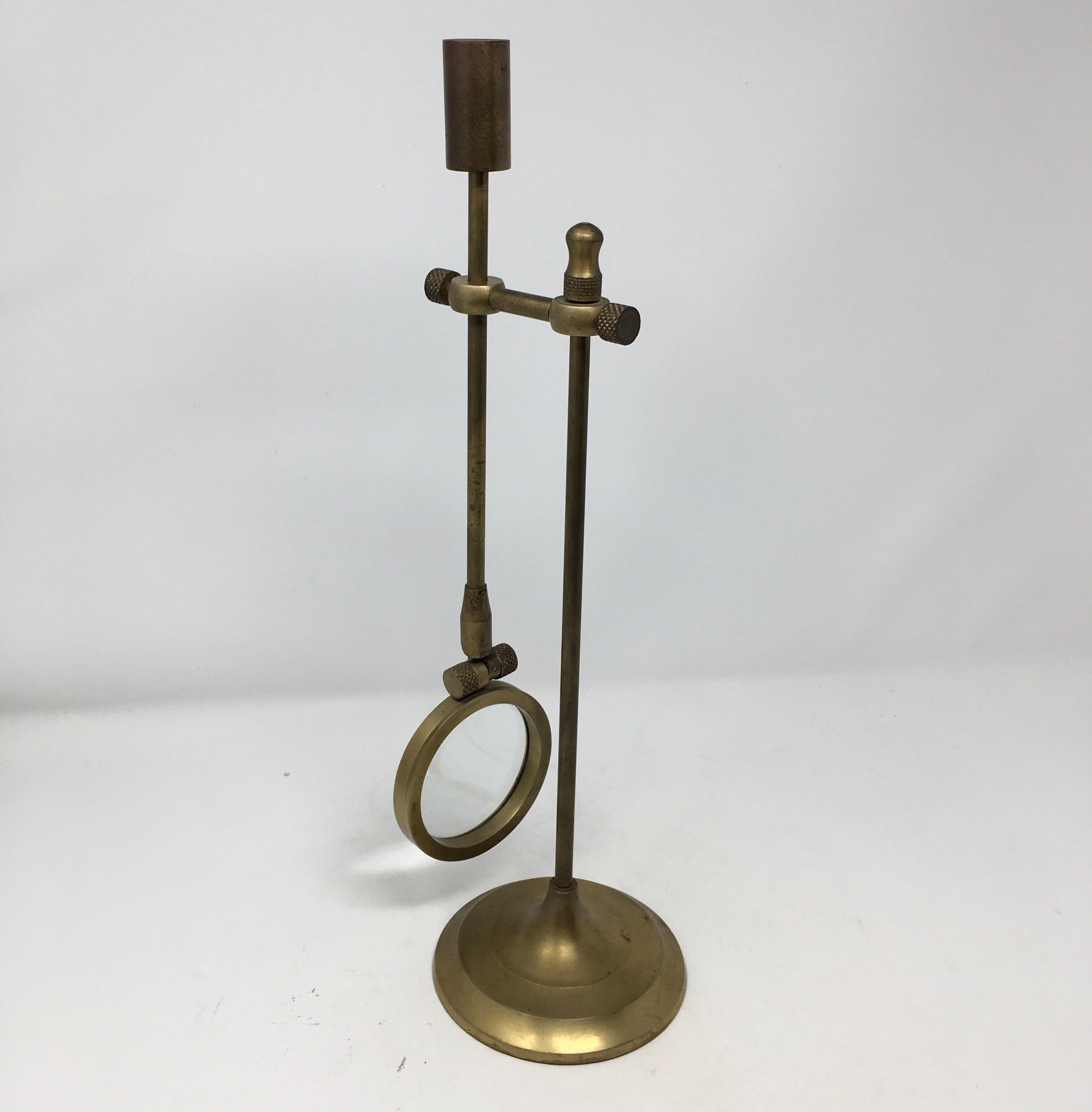 Vintage Brass Desktop Adjustable Magnifying Glass 7