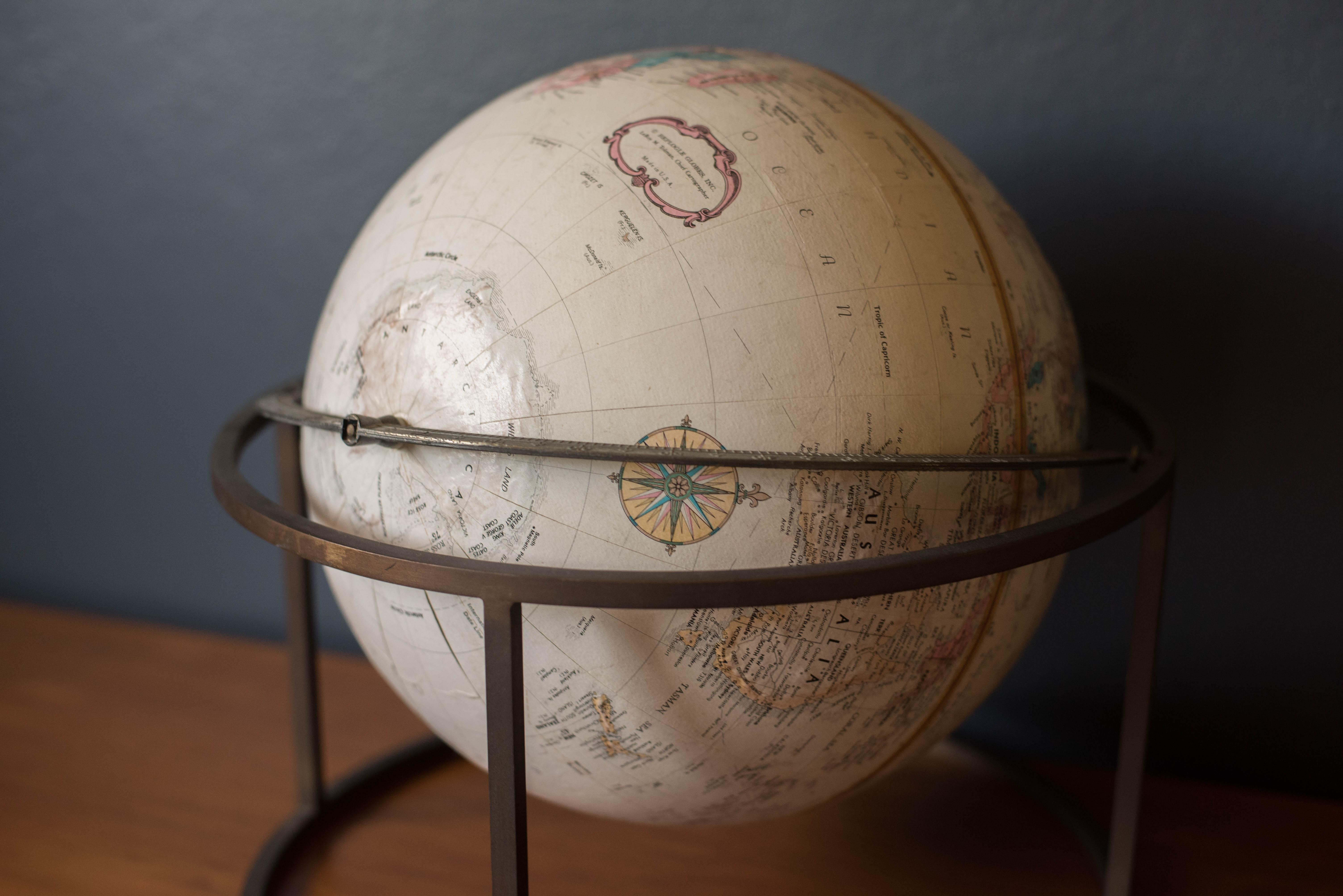 vintage brass globe