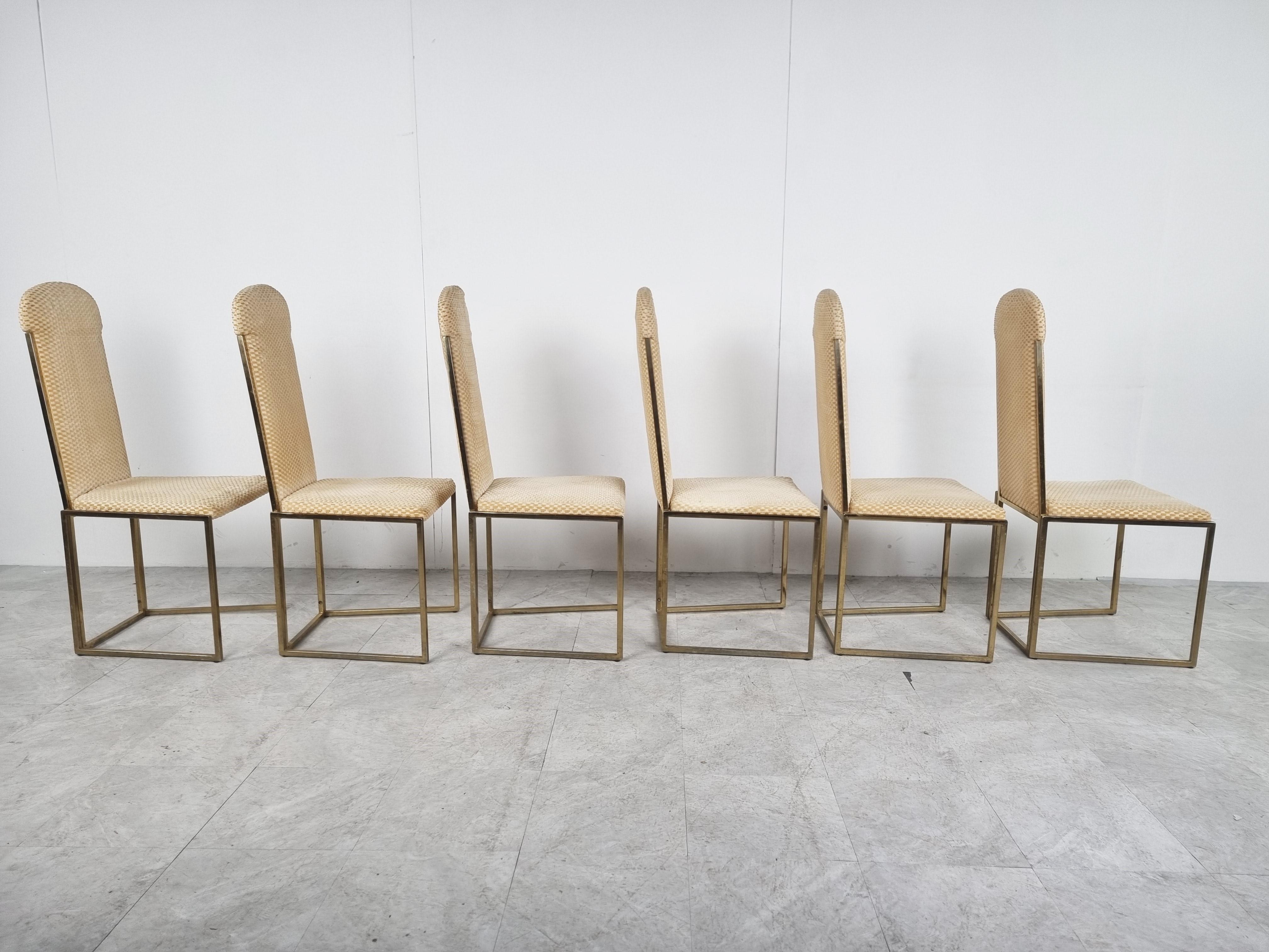Late 20th Century Vintage Brass Dining Chairs by Belgochrom, 1970s