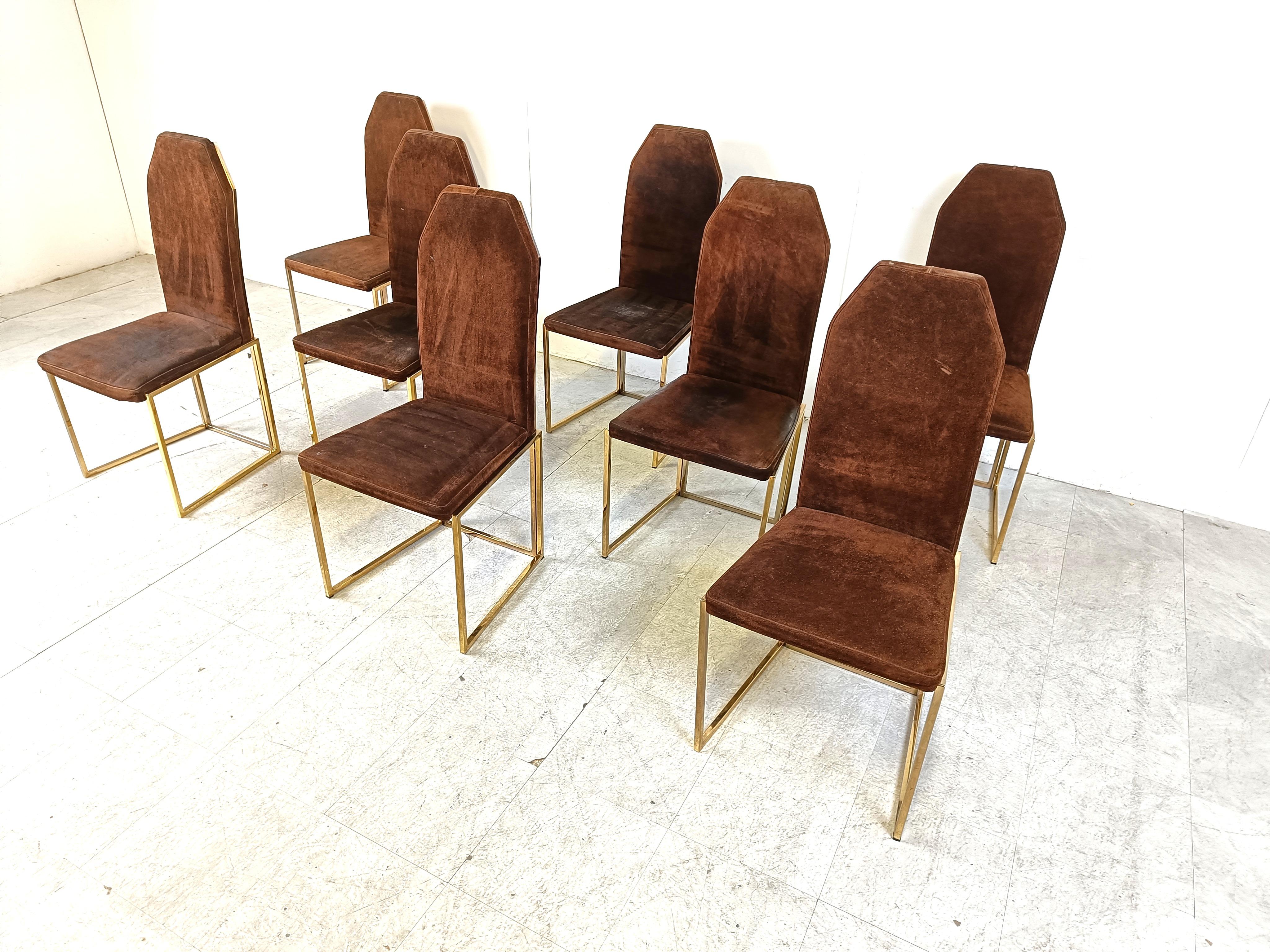 Late 20th Century Vintage brass dining chairs by Belgo chrom, 1970s