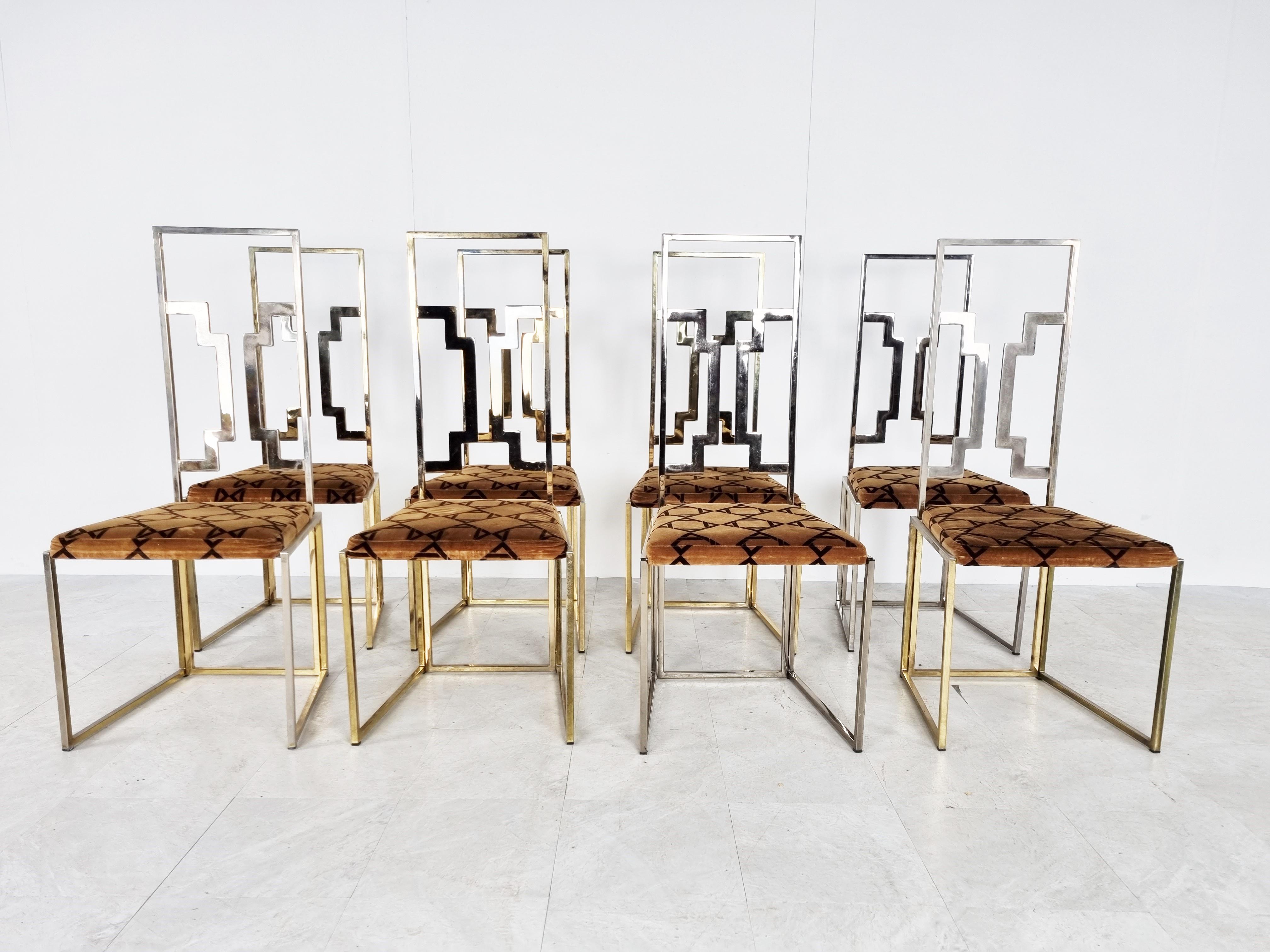Vintage Brass Dining Chairs by Belgo Chrom, 1970s 1