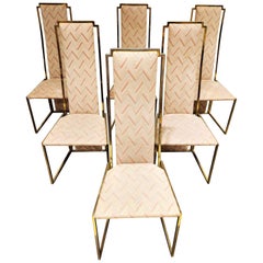 Vintage Brass Dining Chairs by Belgo Chrom, 1970s