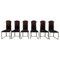 Vintage Brass Dining Chairs by Belgo Chrom, 1970s