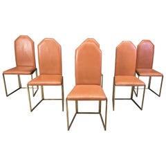 Vintage brass dining chairs by Belgo chrom, 1970s