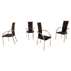 Vintage Brass Dining Chairs by Belgo Chrom, 1970s