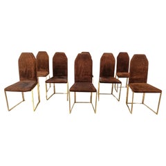 Used brass dining chairs by Belgo chrom, 1970s