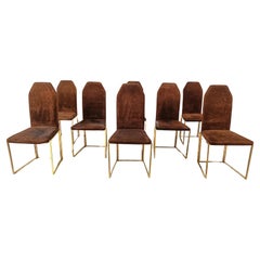 Sillas de comedor vintage de latón de Belgo chrom, años 70