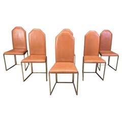 Vintage brass dining chairs by Belgo chrom, 1970s