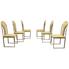 Vintage Brass Dining Chairs by Belgo Chrom, 1970s, Set of Six