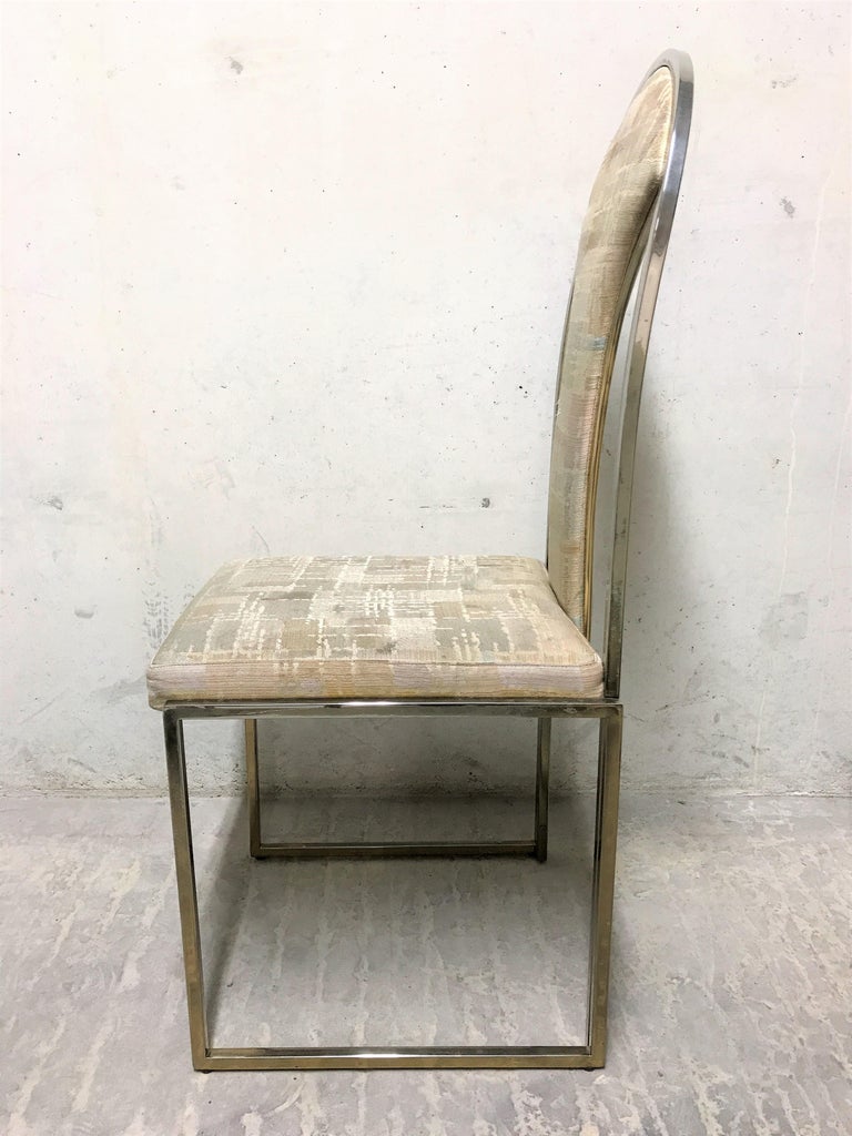Vintage Brass Dining Chairs by Belgo Chrome, 1970s, Set of Six at 1stDibs