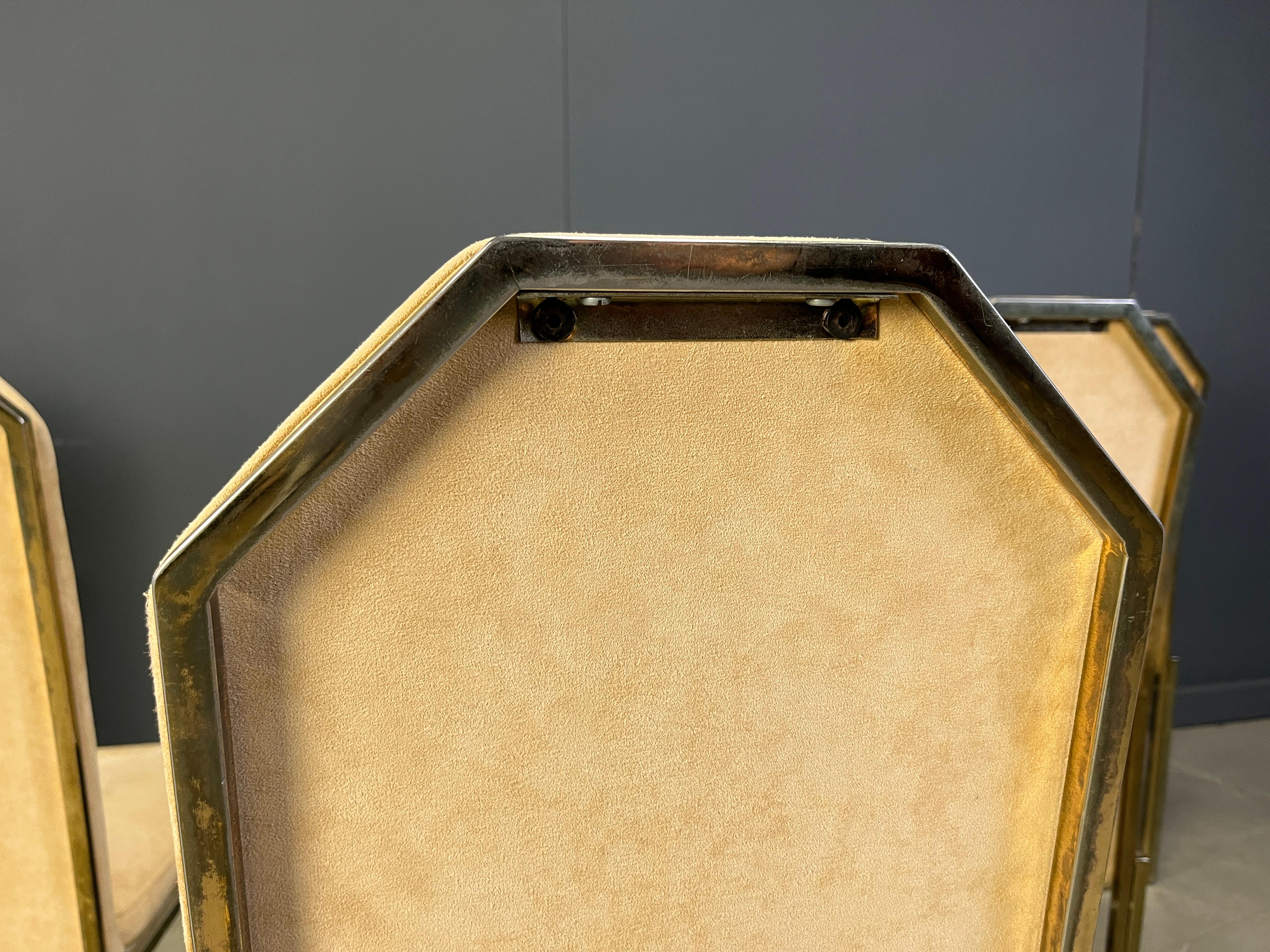 Chaises de salle à manger vintage en laiton par Belgochrom, 1970 en vente 5