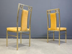 Vintage brass dining chairs by Belgochrom, 1970s