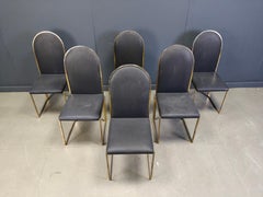 Vintage brass dining chairs by Belgochrom, 1970s