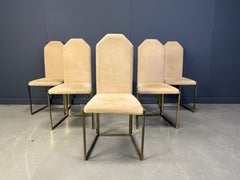 Vintage brass dining chairs by Belgochrom, 1970s