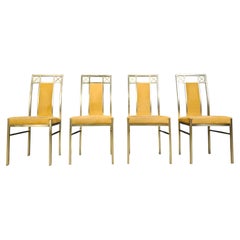 Sedie da pranzo vintage in ottone di Belgochrom, anni '70