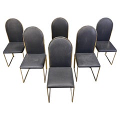 Vintage brass dining chairs by Belgochrom, 1970s