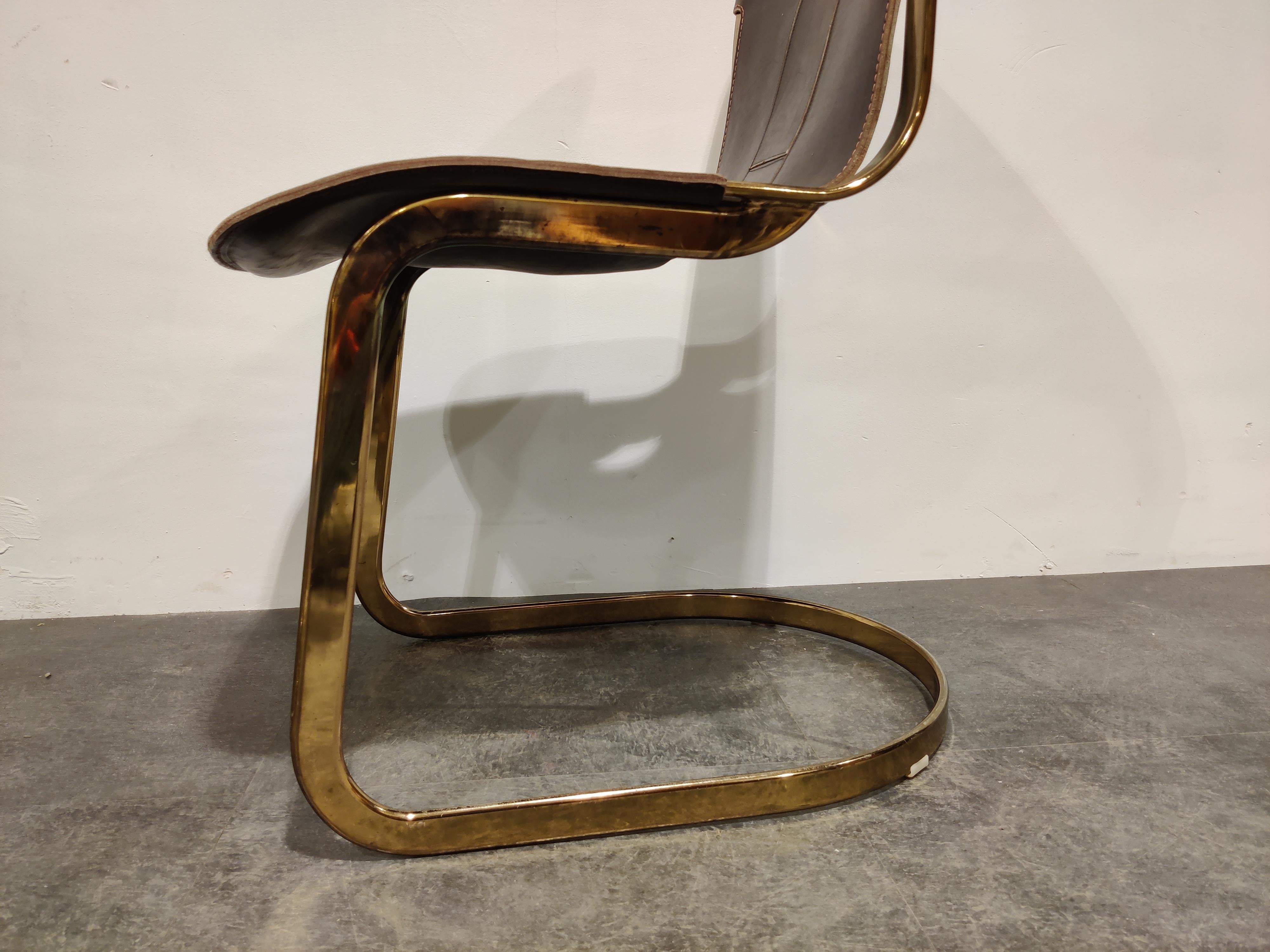 Vintage Brass Dining Chairs by Willy Rizzo for Cidue, Set of 6, 1970s