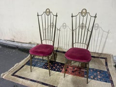 Vintage Brass Dining Chairs from Chiavari, Italy, 1950s